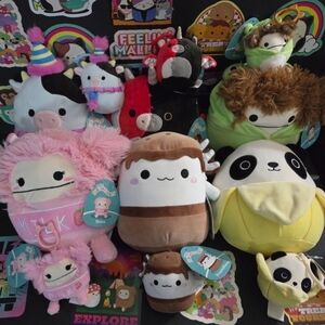 Squishmallows Epic Collection Complete Set of 8" & Matching 3.5" Clips. BNWT.